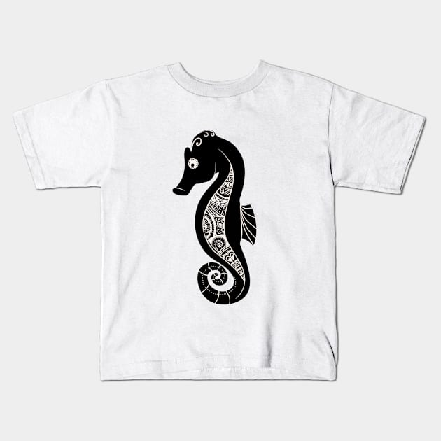 Sea Horse Kids T-Shirt by Lieities_art